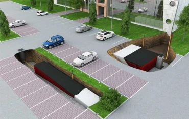Entwässerungsparkplatz mit Drainpanel,