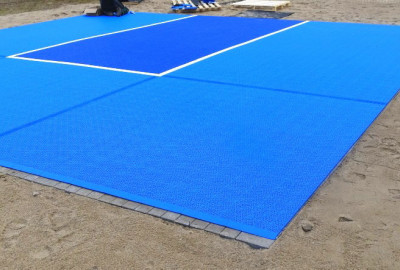 Sportboden Basketball Kleinspielfeld für 3 x 3 Spiel in Blau