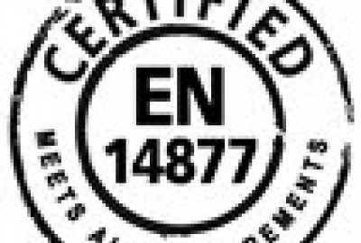 EN 14877 Zertifizierte Sicherheit für Sportanlagen Im Freien - Anforderungen; Deutsche Fassung EN 14877. Dieses Dokument legt Anforderungen für (vor Ort verlegt oder vorgefertigte) Kunststoffflächen auf Sportanlagen  im Freien fest. Sie vergoldet für Kuns