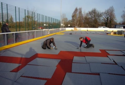 Verlegung mit vorgefertigten Bodenmodule 90 x 120 cm