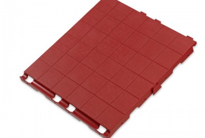 Festzelt-Bodenplatte Typ EXPO-tent in Rot mit einfachem Steck-System aus Polypropylen Kunststoff