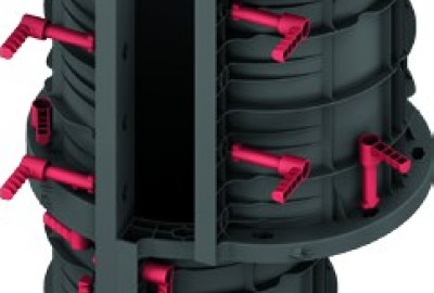 GEOTUB ist die erste Sichtbetonschalung aus ABS-Kunststoff für Rundsäulen, die wiederverwendet werden kann 