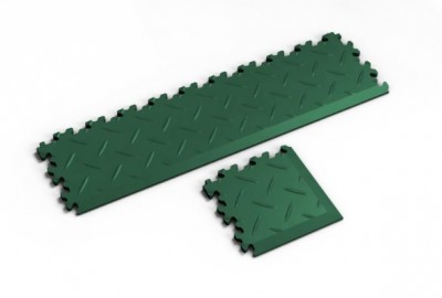 PVC Rampe und Ecke für die Industrie mit Oberfläche Diamant Riffelung in Grün