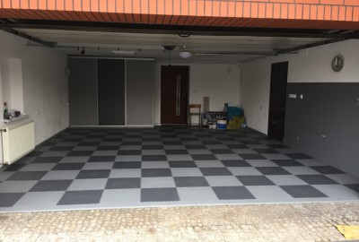 Garagen-Boden aus PVC Bodenfliesen mit Leder-glatt Oberfläche