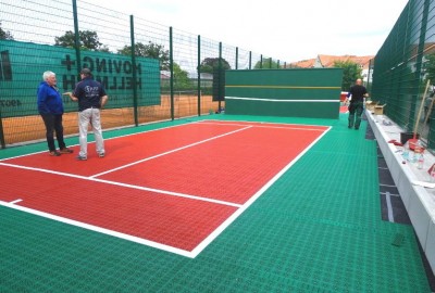 Installation U-8 Tennis Kleinspielfeld für TSV Wallenhorst aus Tennis-Boden-System von OSTACON Bodensysteme