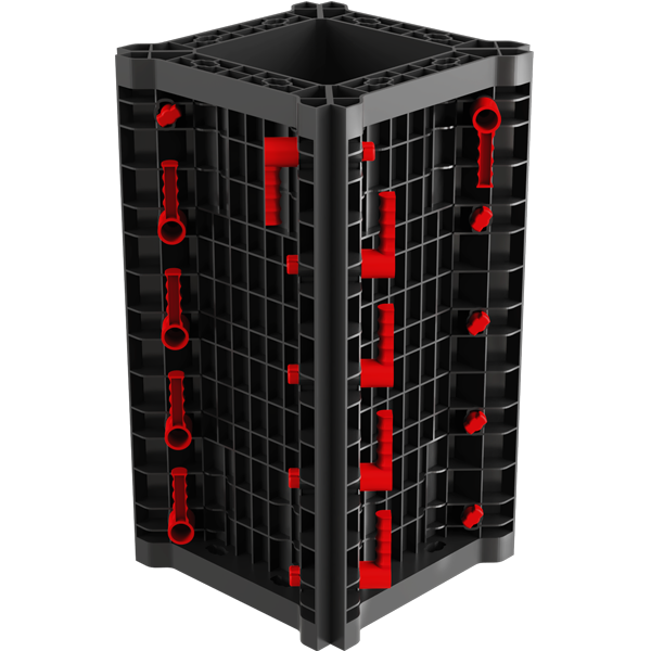 GEOTUB PANEL ist die ABS Kunststoff-Schalung für rechteckige und quadratische Säulrn